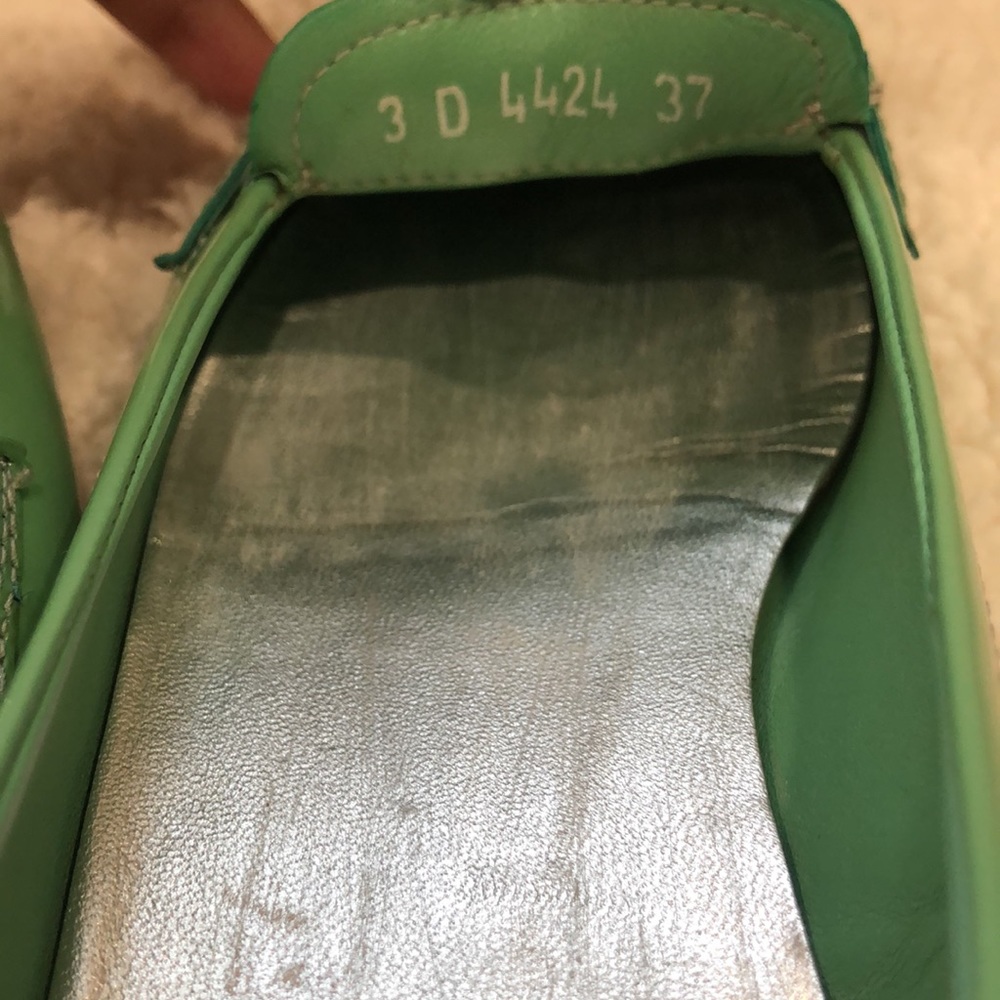 Prada Women's Green Patent Leather Bit Block Heel Loafers - Picture 11 of 13